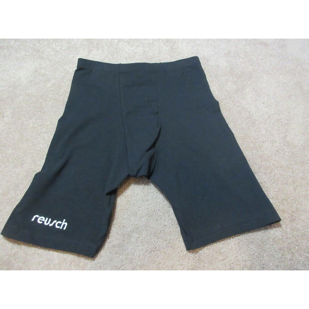 NEW REUSCH 90s Vintage Adult Mens Large Black Shorts 92% Cotton 8% Lycra